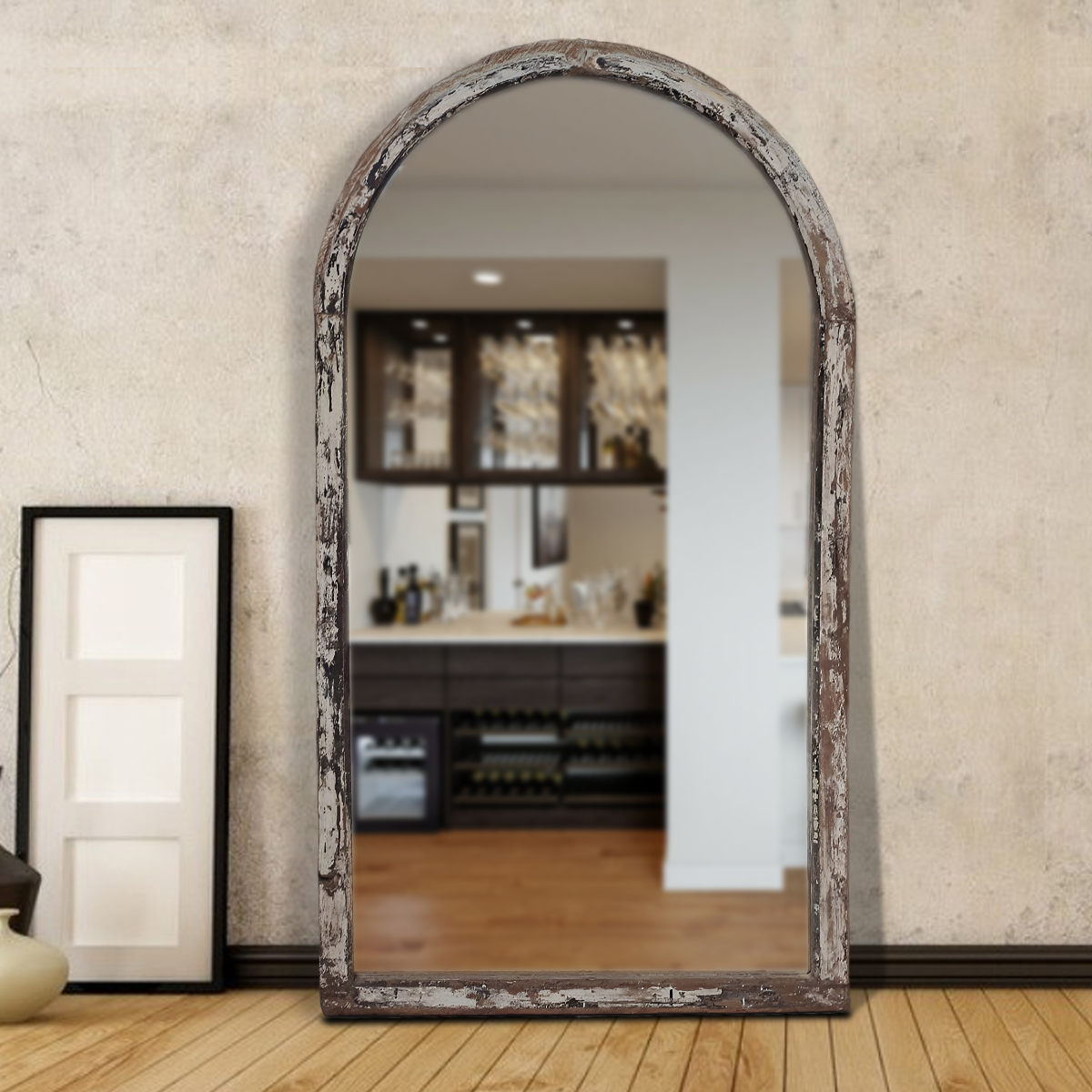 Stylish wall mirror with decorative frame designed for classic interior aesthetics