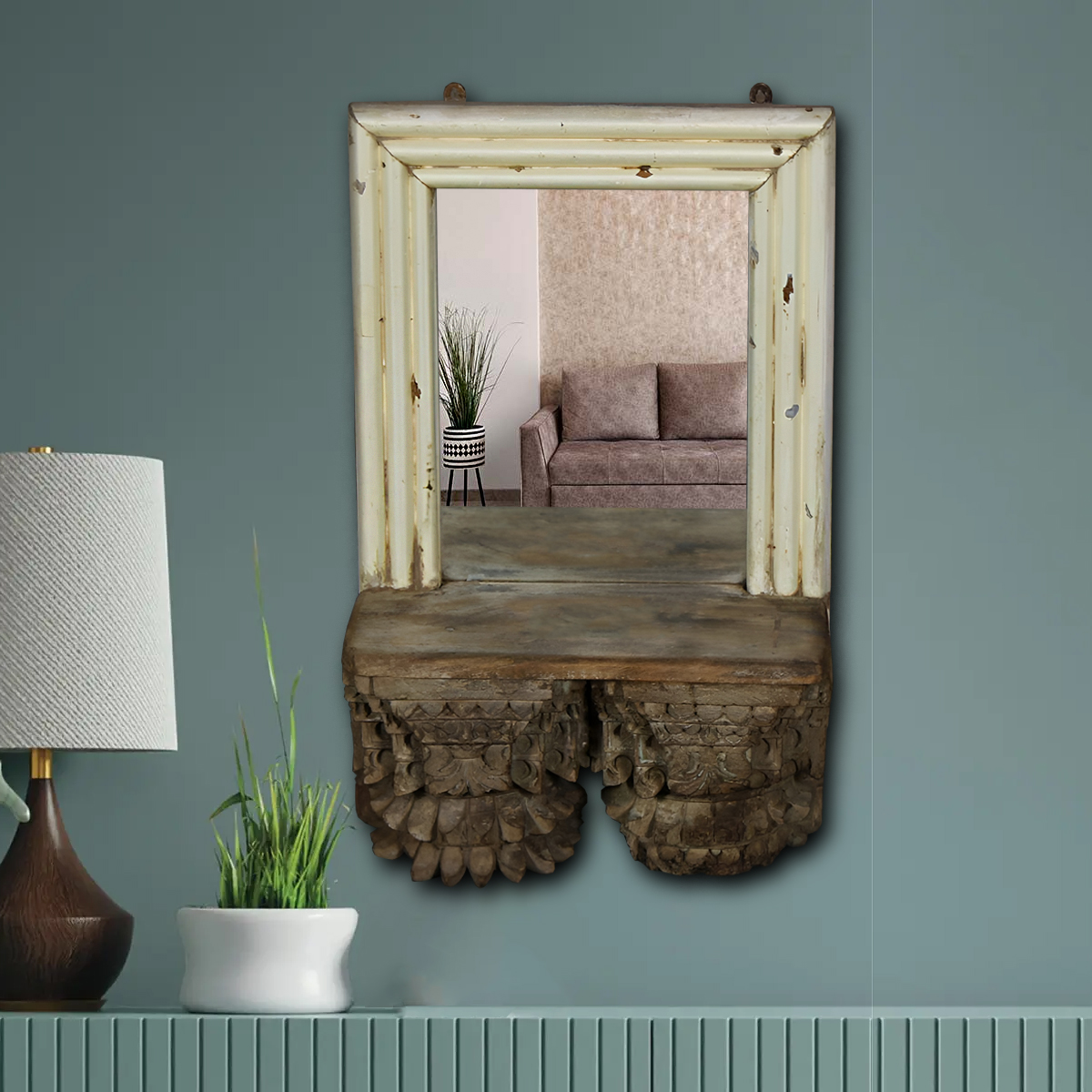 Ornate wall mirror showcasing antique style for interiors