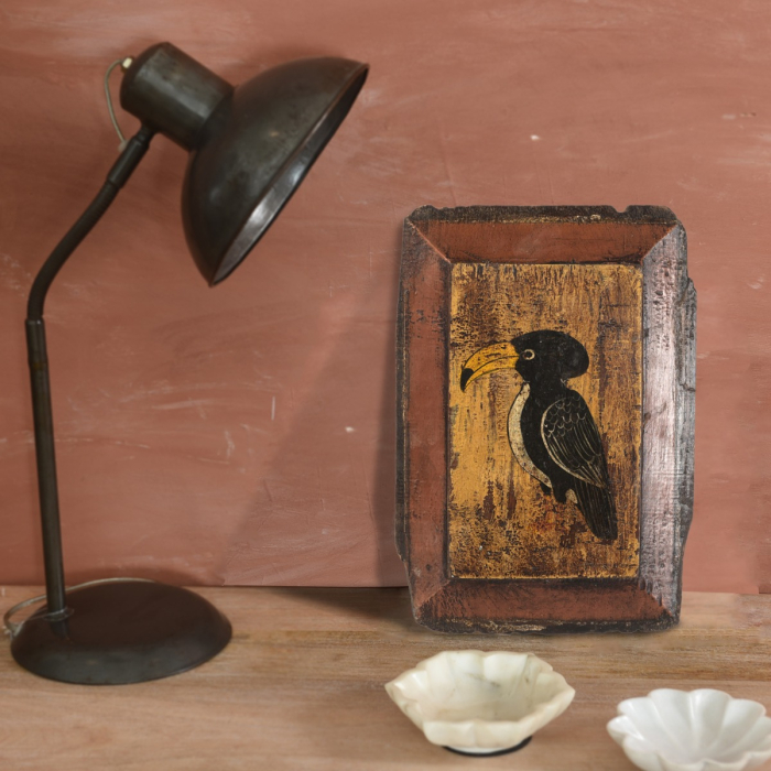 Eupraxia Vintage Wooden Toucan Painted Wall Frame