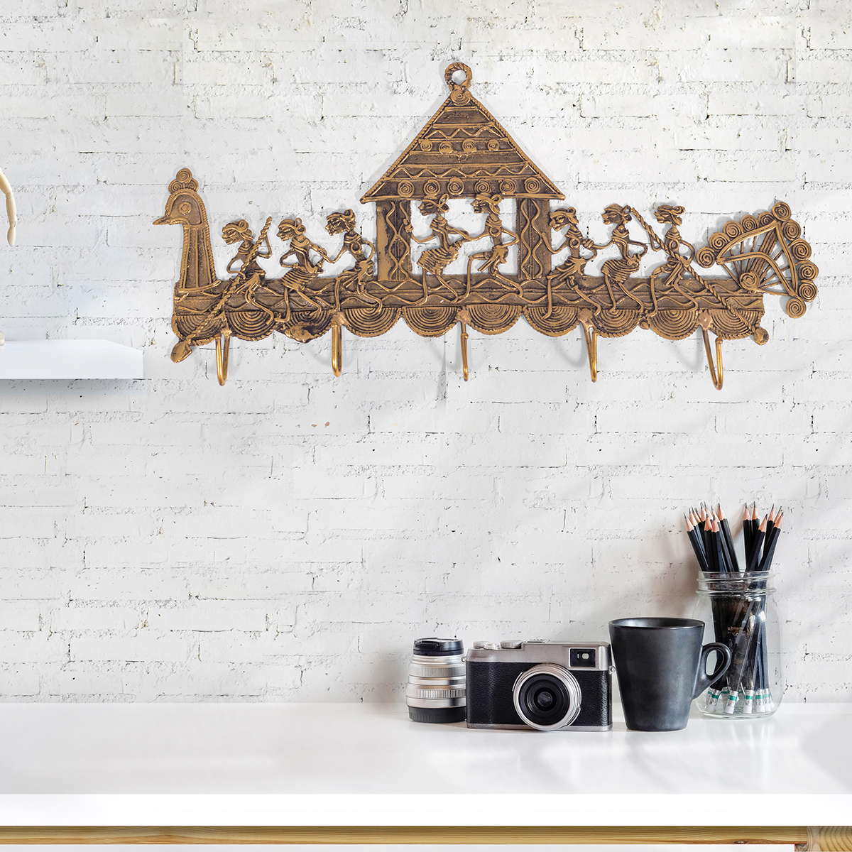 Ethnic Dhokra wall hook adding traditional charm to interiors