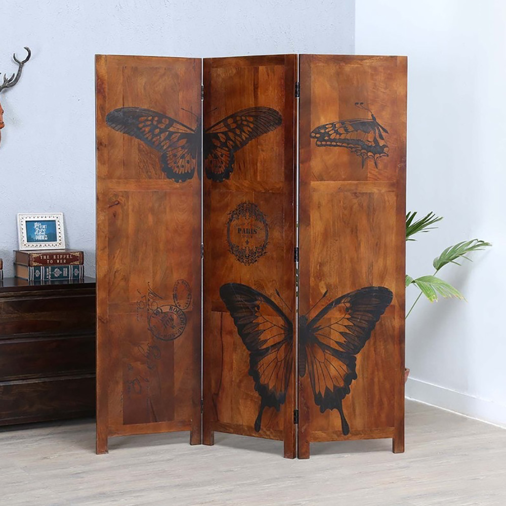 Functional wooden room divider for stylish space separation