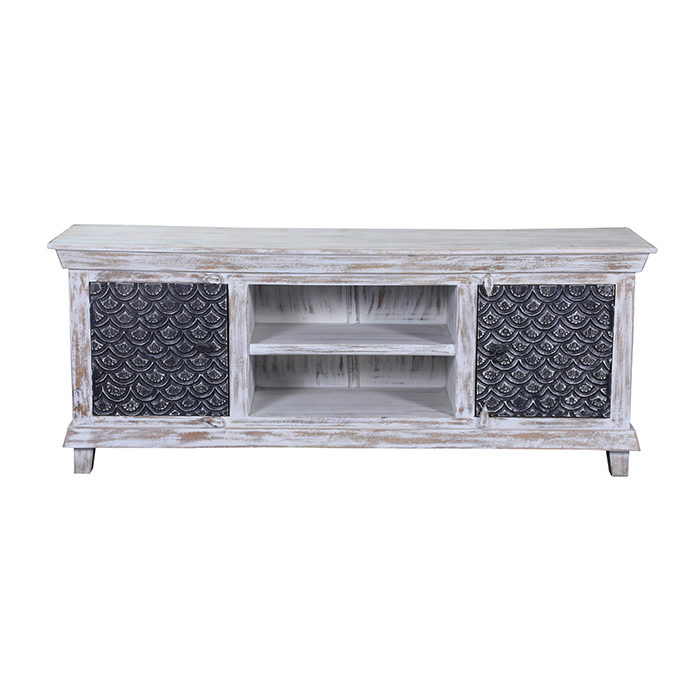 Traditional carved TV unit designed for spacious storage