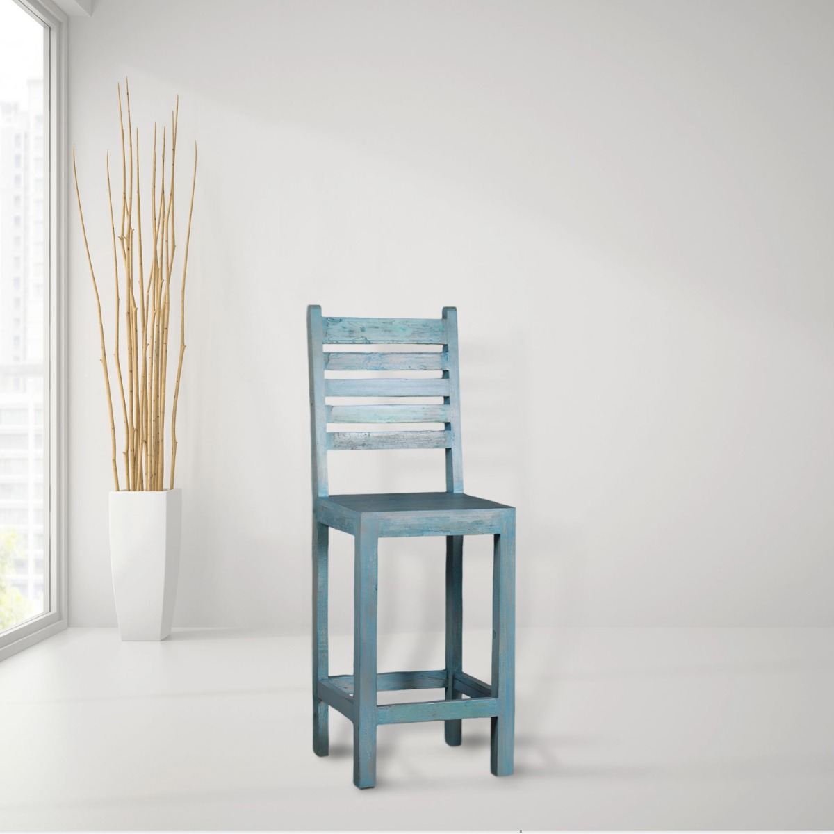Minimalist Mykyta wooden high chair with durable frame for dining spaces